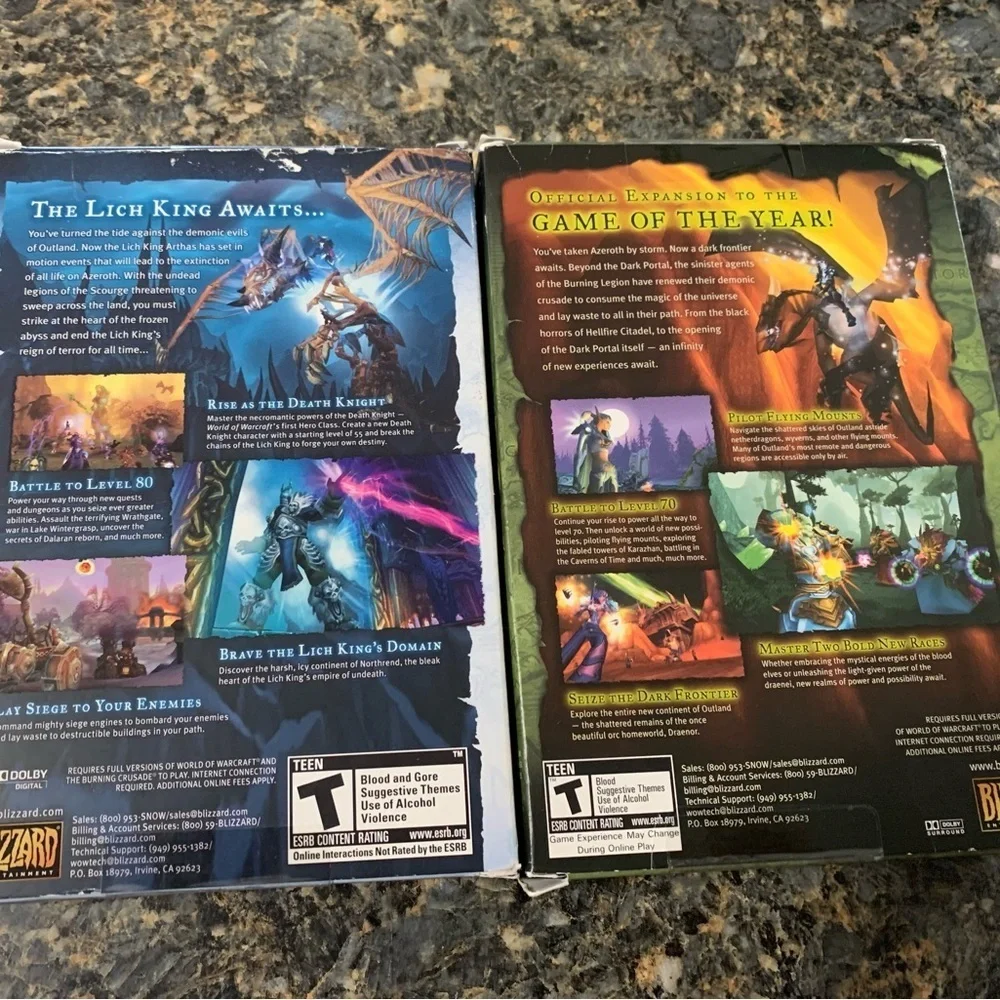 Microsoft world of warcraft games lot of 2 burning crusade/wrath of lich king